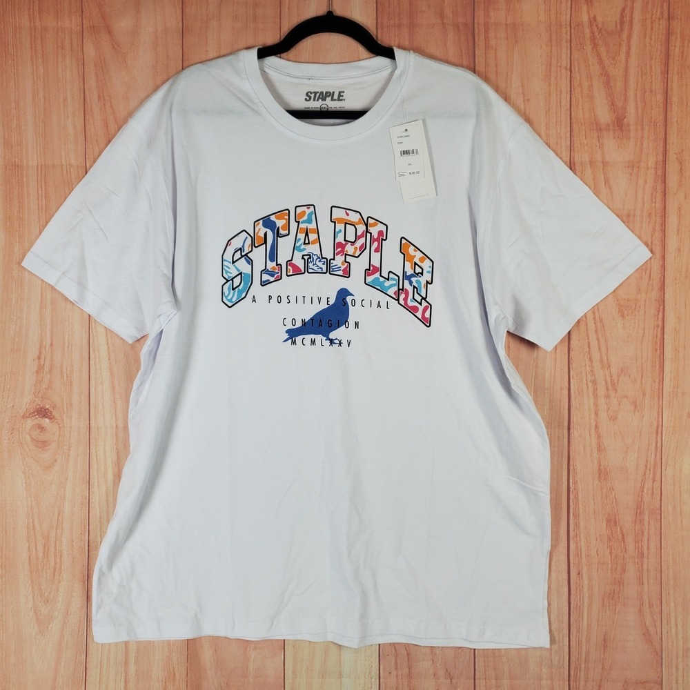 Staple Pigeon T Shirt Mens 2XL White Graphic A Positive Social Contagion MCMLXXV